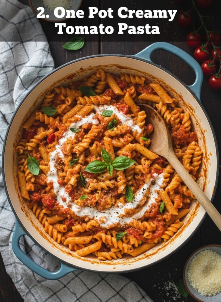 2. One Pot Creamy Tomato Pasta