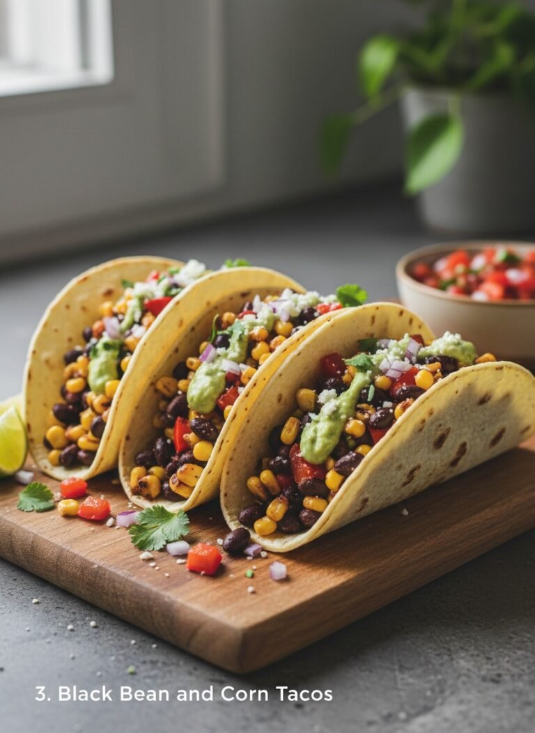 3. Black Bean and Corn Tacos